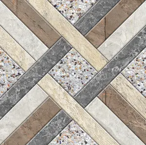 Modern Design 5mm Thickness Full Glazed Polished Glass Mosaic Tile Factory Price For New Model Interior Porcelain Flooring