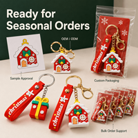 Llavero de PVC suave 2D 3D al por mayor para Navidad, con logotipo personalizado en relieve, de goma, OEM ODM para promoción global B2B de marcas