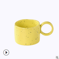 Tasses à encre invisibles en céramique nordique, pour thé au lait ou café, colorées, peintes à la main, motif à pois, 1 pièce