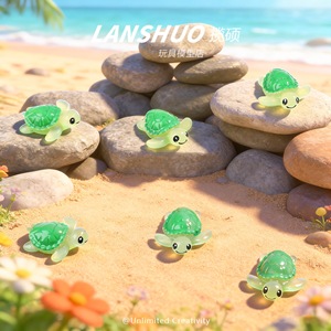 Lanshuo Mini <b>Turtle</b> Figurine Green Glow In Dark Resin Aquarium Decoration Diy Ornament For Marine <b>Tank</b> - Product Image 1
