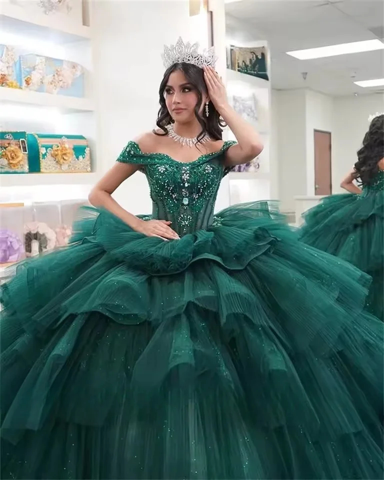 Emerald Green Designer Gown - 2025 New Design Floor-Length