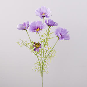 Flores de seda artificiales de 4 ramas hechas a mano de alta calidad blanco rosa <span class=keywords><strong>Cosmos</strong></span> <span class=keywords><strong>Bipinnatus</strong></span> diseño realista para bodas San Valentín - Product Image 5