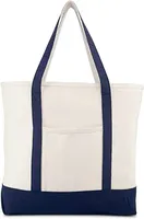 Sac fourre-tout à bandoulière grande capacité en toile de coton robuste, résistant à l'eau, avec fermeture éclair tendance et rivets, pour femme - Idéal pour la plage et les voyages