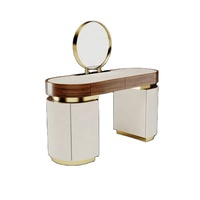 Coiffeuse moderne de luxe avec miroir éclairé Mobilier de chambre en bois massif pour la maison ou l'hôtel