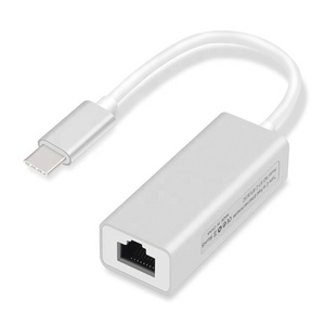 OEM/ODM Venta al por mayor Aluminio <span class=keywords><strong>USB</strong></span> C Tipo C Tipo-C <span class=keywords><strong>a</strong></span> RJ45 Gigabit 1000Mbps <span class=keywords><strong>Ethernet</strong></span> Lan <span class=keywords><strong>Cable</strong></span> adaptador de tarjeta de red - Product Image 1