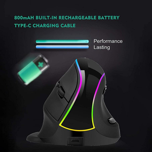 Vertical Ergonomic Optical Mouse Rechargeable RGB Backlit 7 Buttons Right Hand mouse for Desktop Gaming - Product Image 5