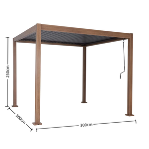 Pergola <span class=keywords><strong>de</strong></span> <span class=keywords><strong>jardin</strong></span> extérieure avec toit à lames orientables, <span class=keywords><strong>abri</strong></span> en aluminium imperméable pour terrasse et divertissements - Product Image 2