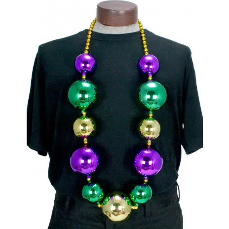 Collier de carnaval en perles grandes boules, bijou décoratif, boule géante de 108mm, vente en gros