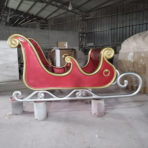 Trineo de Santa Claus de Fibra de Vidrio de 300 cm de Tamaño Real, Trineo Navideño Gigante Comercial para Exteriores con Renos para Decoración de Centros Comerciales - Product Image 3