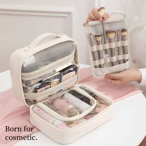 Hot Selling Travel PU <b>Storage</b> <b>Handbag</b> Waterproof Makeup Organizer Pouch Bag Portable Zipper Cosmetics Toiletry Pouch Bag - Product Image 6