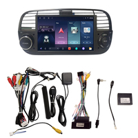 Navigation GPS Android HD 7 pouces pour Fiat 500, boîtier noir et blanc, autoradio multimédia central