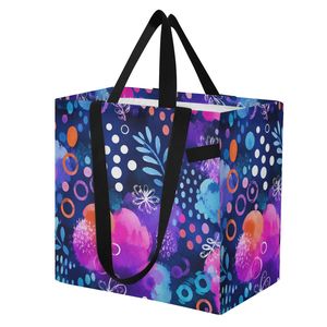 <b>Large</b> Colorful Dot Pattern <b>Canvas</b> Shoulder Pool Beach <b>Bag</b> Reusable Grocery <b>Bags</b> Travel Tote <b>Bag</b> with Double Handle - Product Image 2