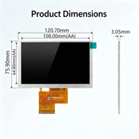 Layar IPS 5,0 inci dengan Resolusi 800x480, Antarmuka RGB, Layar Digital LCD Kelas Medis, Kecerahan 650, 50-pin