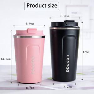 Mug de voyage isotherme personnalisé avec logo, 12 oz et 17 oz, anti-fuite, en acier inoxydable, réutilisable, avec couvercle - Product Image 2