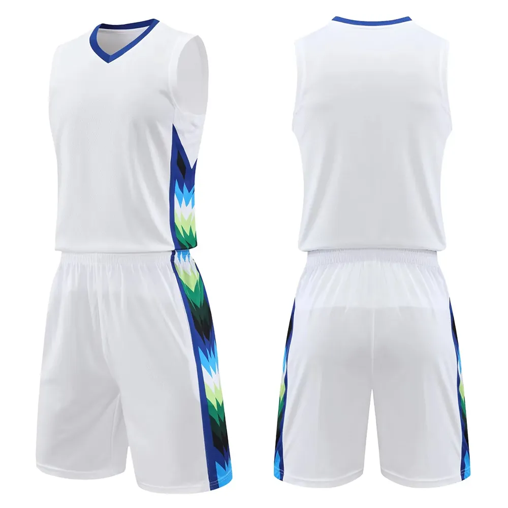 Benutzer definierte Logo Stickerei Mesh Basketball Trikot leer Jugend Basketball Team Uniform Set