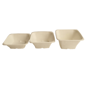 Canne à Sucre de Bagasse Biodégradable 24oz 32oz 40oz Pâte à Papier carrée bagasse bol - Product Image 6