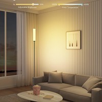 Lampe de sol d'angle LED minimaliste en forme de cylindre, RGB, intelligente, synchronisation musicale, éclairage de salon, application WiFi