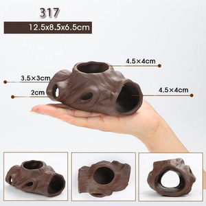 Paarse Kleipot Visbak Keramische Schedel <span class=keywords><strong>Aquarium</strong></span> Decoraties Voor Garnalen Fokken Verbergen Grot Doos En Zak Verpakking - Product Image 4