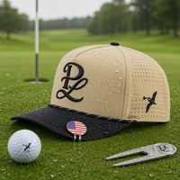 Casquettes de baseball personnalisées en gros, casquettes de golf 5 panneaux avec logo PVC, imperméables, haute performance, casquettes de golf vierges personnalisables