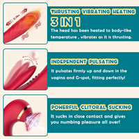 Heiz funktion Schub dildo vibrator Sexspielzeug für Erwachsene Klitoris stimulator Pulsieren Saugen G-Punkt Kaninchen Vibrator für Frauen
