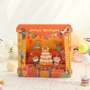 OEM vente en gros impression personnalisée dessin animé enfants bénédiction <span class=keywords><strong>de</strong></span> Noël cartes <span class=keywords><strong>de</strong></span> vœux et <span class=keywords><strong>enveloppes</strong></span> pop-up 3D - Product Image 4