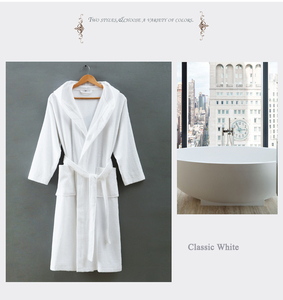 <span class=keywords><strong>100</strong></span>% coton blanc bleu gris violet col chale éponge uni sexe peignoir <span class=keywords><strong>pour</strong></span> hôtel à la maison de station thermale - Product Image 2