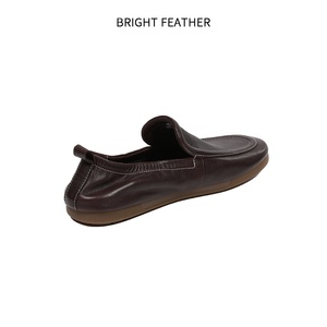 Mocasines de Cuero BRIGHT FEATHER para Hombre, Transpirables, Sin Cordones, Punta Redonda, Suela Suave de Goma, Hechos a Mano, Casuales, Primavera - Product Image 2