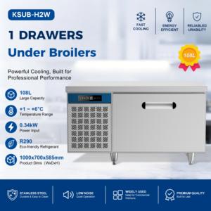 Réfrigérateur sous comptoir commercial Ksub-h2w, 1 tiroir, refroidisseur, dégivrage automatique, contrôle numérique de la température (+1°C à +6°C), R290 - Product Image 3