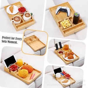 Bandeja de sofá de madera Yinchuang con compartimentos multifuncional para refrigerios, café, desayuno y cena - Product Image 1