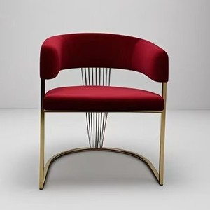 Chaise de salle à manger moderne en acier inoxydable, dossier rembourré en velours, design ergonomique, écologique, pour la maison, le bureau, l'école, l'hôtel - Product Image 6