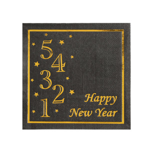 New Year Gold Stamped Printed Napkins 330mm <b>Disposable</b> Party Napkins For Celebrations - Product Image 3
