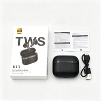 Écouteurs sans fil intra-auriculaires Gaming K13 TWS, contrôle tactile, réduction du bruit, étanches IPX4, stéréo