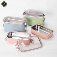 Boîte à lunch double compartiment en acier inoxydable personnalisable, hermétique et anti-fuite, pour usage quotidien en extérieur