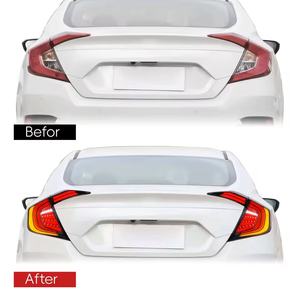 ไฟท้าย LED AURON สำหรับรถยนต์ ปี 2015-2016  วัสดุ ABS สีแดง  แบบ Retrofit อัพเกรด พร้อมไฟ Daytime Running Light สีเหลืองขาว 12V - Product Image 2