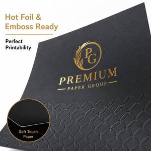 Soft Touch Black Paper Swatch <b>Book</b> Premium Quality Art Tactile Paper Coated Double Side Gold Stamp Hot Stamping Gift Craft Use - Product Image 3