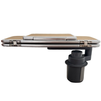 Table pliante 3-en-1 pour voiture avec porte-gobelet, plateau repas robuste pour siège arrière, réglable, accessoires universels pour l'intérieur de la voiture avec miroir