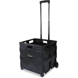 Universal Black <b>Folding</b> Container 18 1/4\"x15\"x18 1/4\" to 39 3/8\" Heavy Duty Mobile Storage <b>Crate</b> with Mesh Style (14110) - Product Image 2
