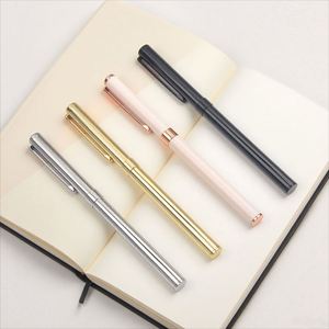 High End Slim Metal Roller Ballpoint <b>Pen</b> Rose Gold Promotion Logo Multi-<b>Colored</b> Ink Novelty <b>Pens</b> Custom Brand - Product Image 1