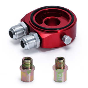 Kit <span class=keywords><strong>de</strong></span> Adaptador <span class=keywords><strong>de</strong></span> Placa <span class=keywords><strong>de</strong></span> Derivación para Enfriador <span class=keywords><strong>de</strong></span> Aceite Turbo Universal <span class=keywords><strong>de</strong></span> Aluminio M20x1.5 3/4 <span class=keywords><strong>X</strong></span> <span class=keywords><strong>16</strong></span> AN10, Color Rojo - Product Image 5