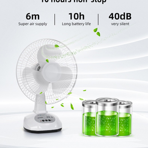 16-Inch Có Thể Sạc Lại Năng Lượng Mặt Trời Fan Dual Power 0.5H Hẹn Giờ 2 Tốc độ 5V USB Sạc 9V Năng Lượng Mặt Trời Bảng Điều Khiển ABS + PP 3-10H Runtime Xách Tay Fan - Product Image 6