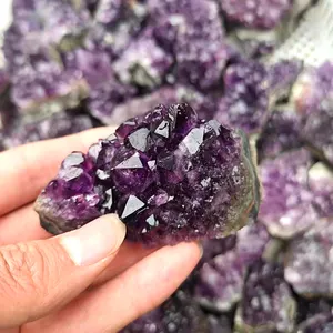 Cluster Amethyst Uruguay Alami Kualitas Tinggi Cluster Batu Mentah Kristal Ungu Cluster untuk Penyembuhan Feng Shui Dekorasi Rumah