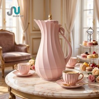Thermos isotherme de 1 L, design luxueux en forme de pétale, doublure en verre rose, longue durée de conservation de la chaleur, OEM ODM, pot à thé arabe
