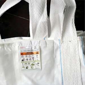 HuamaohengchunFIBC Bolsa a granel de una tonelada, 35" L x 35" W x 43" H, 2200lbs SWL, Parte superior tipo Duffle, Fondo Plano, Bolsas de Polipropileno Tejido - Product Image 6