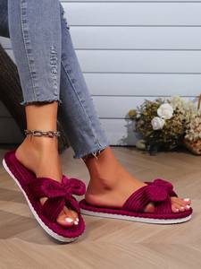Zapatillas <span class=keywords><strong>de</strong></span> casa <span class=keywords><strong>de</strong></span> <span class=keywords><strong>pana</strong></span> con lazo para mujer, suaves, informales, silenciosas, ligeras, para otoño e invierno, <span class=keywords><strong>sandalias</strong></span> para mujer - Product Image 5