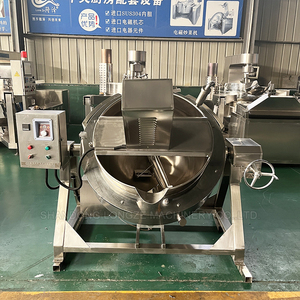 Grande bouilloire de cuisson électrique à gaz commerciale <span class=keywords><strong>chaudière</strong></span> industrielle double veste bouilloire à vapeur cuisinière avec mélangeur - Product Image 3