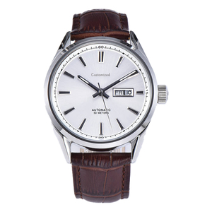 Reloj Mecánico Automático Simple Pointer Business para Hombre con Calendario, Reloj Minimalista con Correa de Cuero - Product Image 1