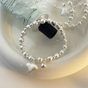Pulsera de Plata S925 con Cuentas de Perlas en Forma de Corazón para Mujer, Joyería para Uso Diario - Product Image 5