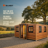 BlocNEST Maison Conteneur de Luxe Extensible, Bungalow Préfabriqué, Villa avec Aménagement Flexible pour la Vie Familiale et l'Évasion en Plein Air