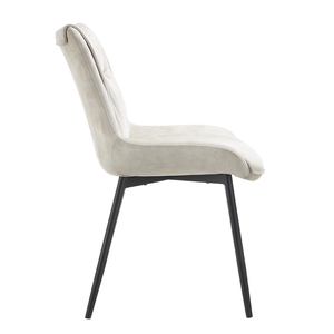 <span class=keywords><strong>Chaise</strong></span> de salle à manger en flanelle <span class=keywords><strong>beige</strong></span> clair avec dossier rembourré et pieds en métal <span class=keywords><strong>noir</strong></span> pour cuisine, restaurant, bureau - Product Image 3