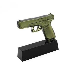 Elegante Soporte de Exhibición de Cristal Transparente para Pistola Hecho en EE. UU. Modelo 3D para Pistola <span class=keywords><strong>Glock</strong></span> G17 G19 G43X Venta al por Mayor Otras Artesanías de Cristal - Product Image 1